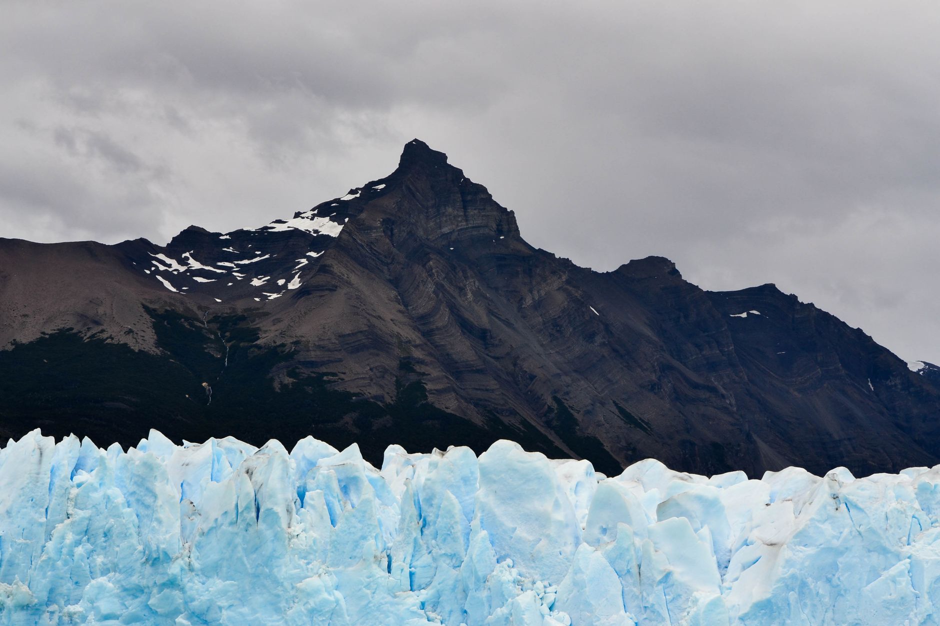 Patagonia dramatic granite peaks and glacial fjord